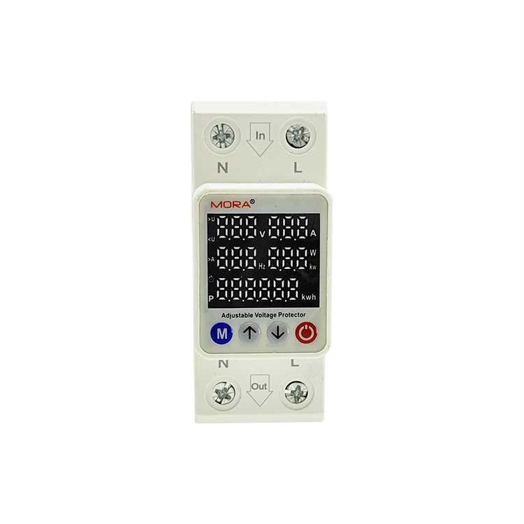 2P Smart Voltage Protector Typ M Fem digitala displayer